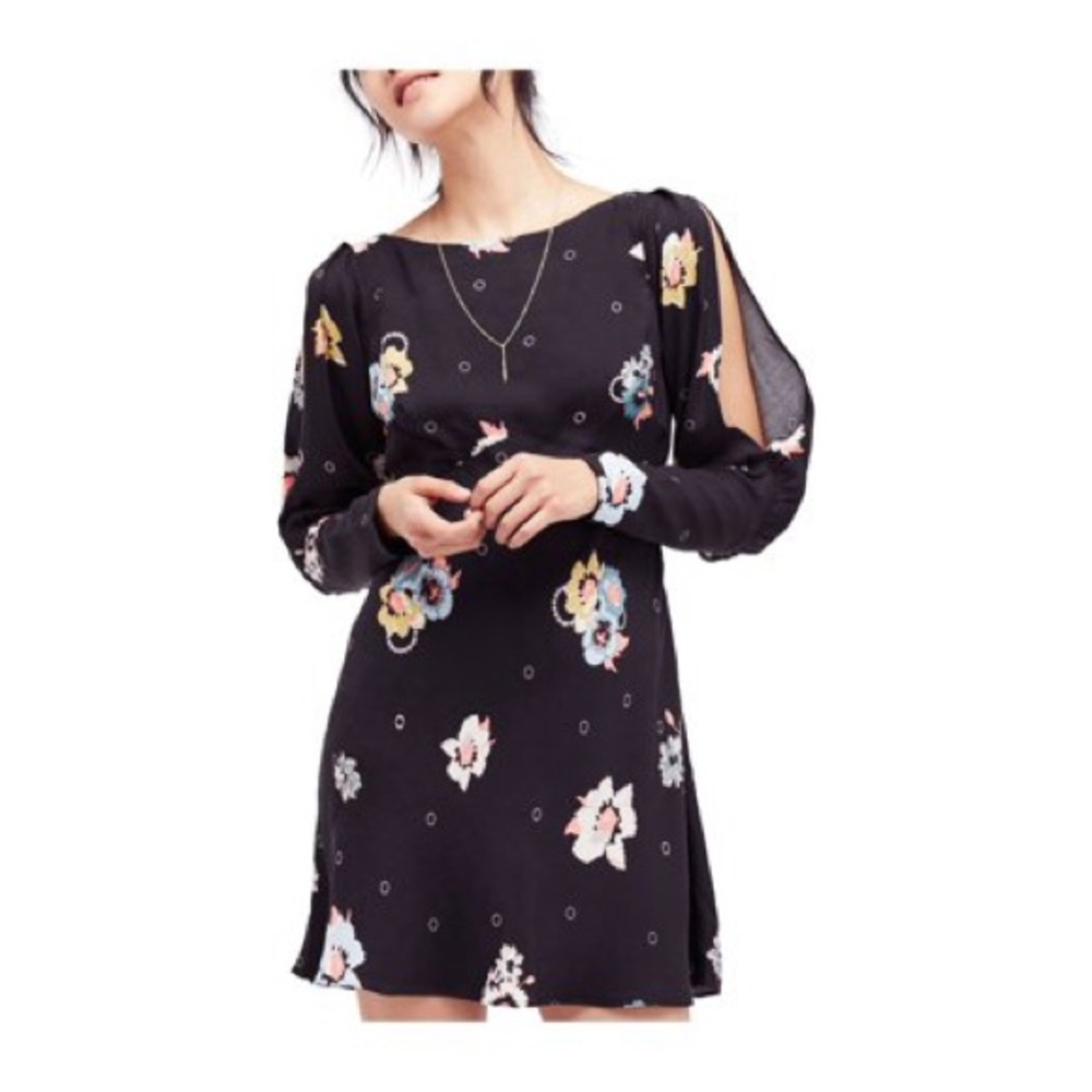 Free People Womens Sunshadows Split-Sleeve Dress